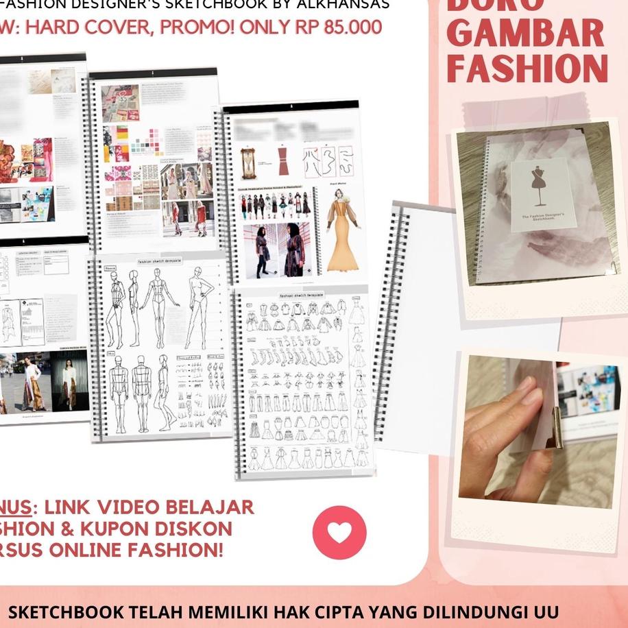 

(V-5-Q☛) Alkhansas - Buku Gambar Fashion Designer Hard Cover (Fashion Designer's Sketchbook) Volume 8 trending