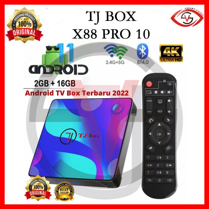 Android Tv Box X88 Pro 10 New Android 11.0 RAM 4GB ROM 64GB RK3318 TERMURAH