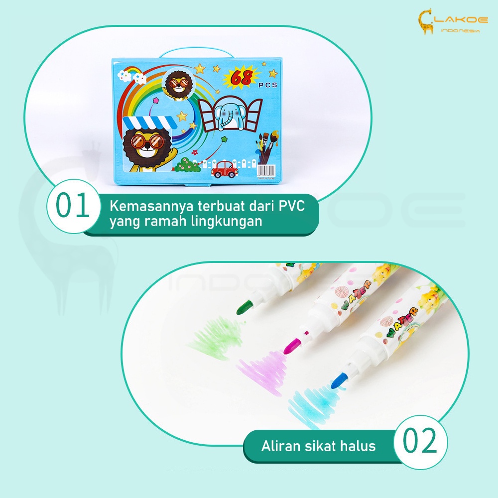 Crayon Set alat mewarnai anak set Pensil Warna anak 68pcs