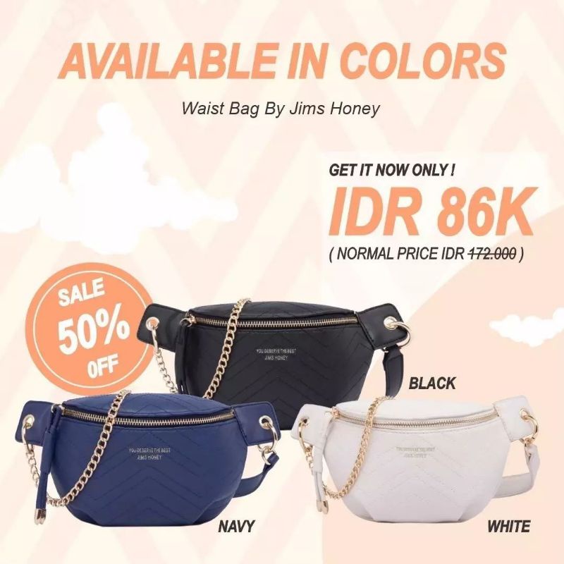Candy Waist bag Jimshoney original tas selempang pinggang wanita tas bahu cewe keren