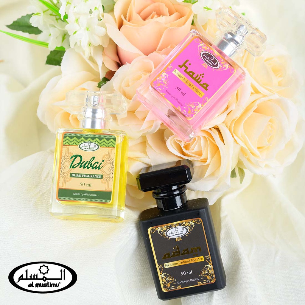 Parfum Cewek, Parfum Cowok dan Parfum Kerja, Parfum Adam, Hawa, dan Dubai Premium 50 Ml Al Muslimu