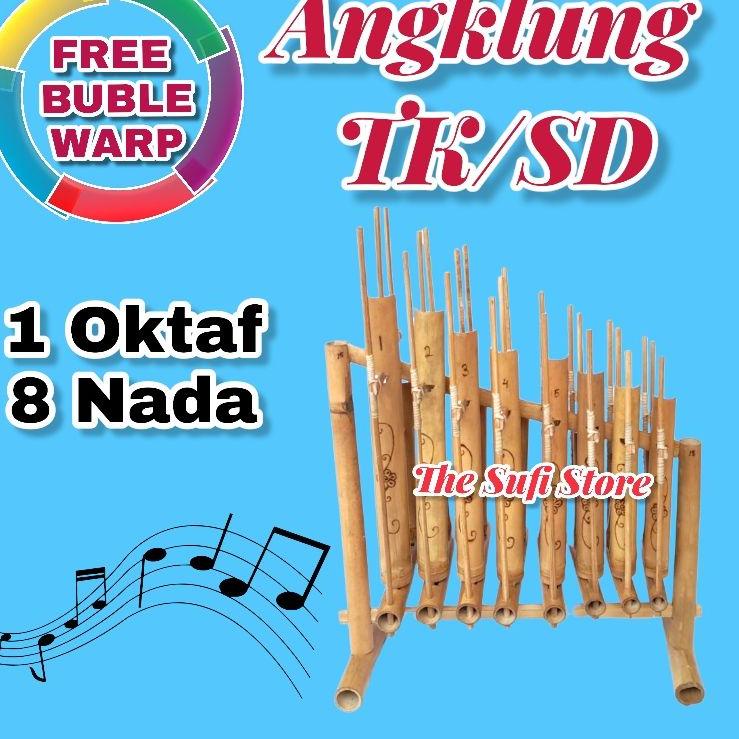 ASG5-4TAN2 Angklung Set 1 Oktaf 8 Nada Mini berkualitas/Alat Musik Tradisional Untuk anak usia TK/SD HOM5