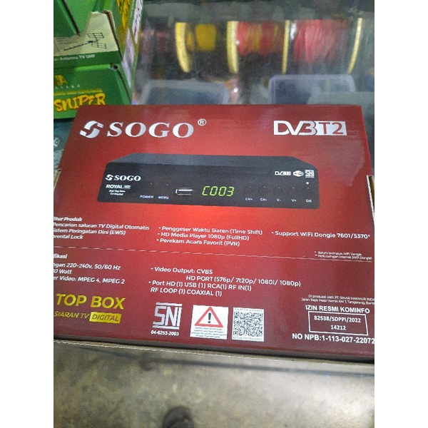 stb set top box merek sogo bisa menerima siaran digital untuk tv tabung tv lcb siknal kuat jernih