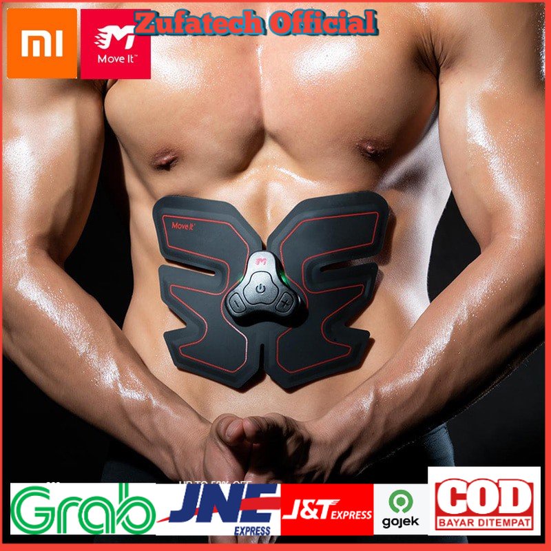 Xiaomi MoveIt Stimulator Otot Six Packs Muscle EMS Wireless Smart Fitness - MVABP0001 - Black