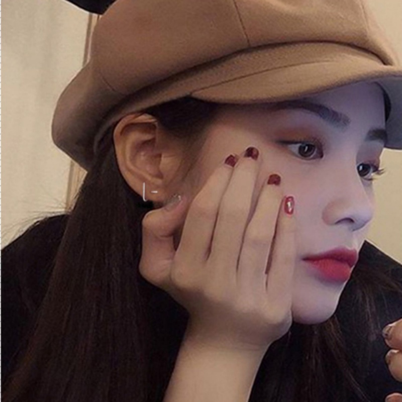 Papaozhu Chic s925 Perak Garis Geometris Memutar Stud Anting-Anting Untuk Wanita Perempuan Mengambil Gratis Pakaian Sehari-Hari Anting-Anting Hypoallergenic Telinga Perhiasan