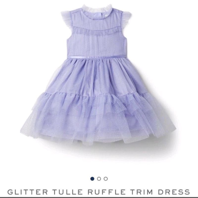 Janie and Jack Glitter Tulle Ruffle Trim Dress