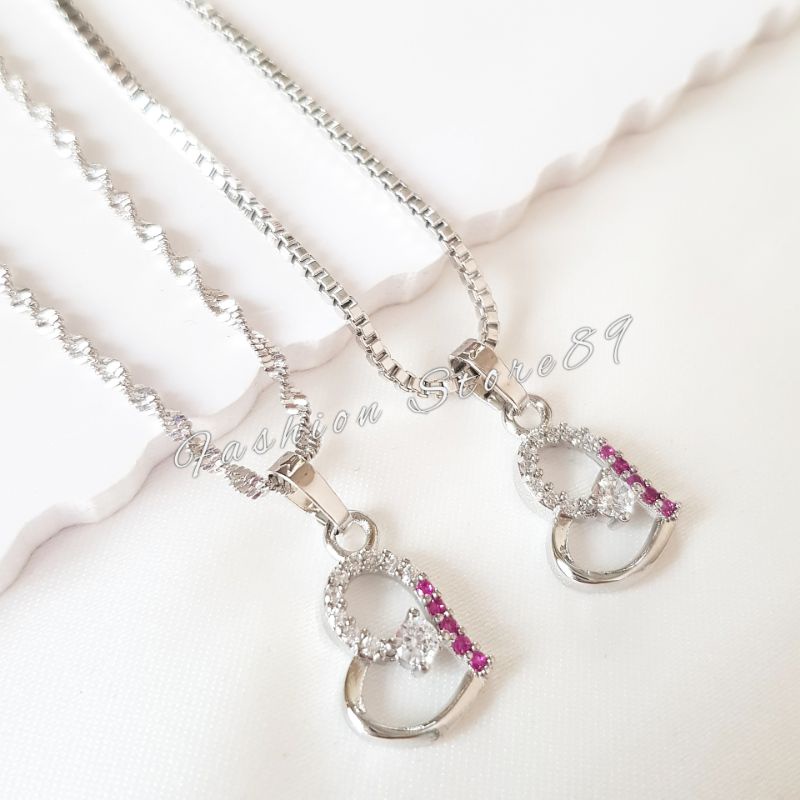 Xuping Kalung Love Silver Perhiasan lapis emas putih xuping Impor