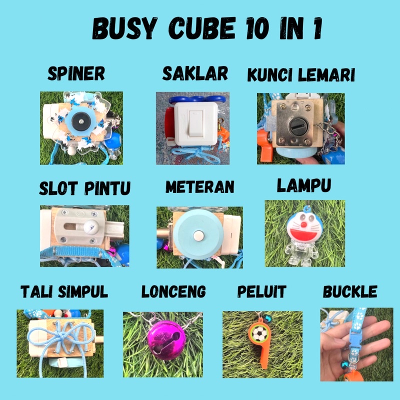 BUSY CUBE  Montessori 10 IN 1 / BUSY BLOCK  / MAINAN MOTORIK DAN EDUKASI / MONTESSORI PLAY