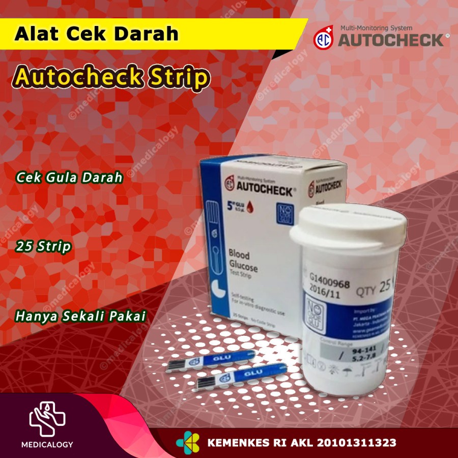 AutoCheck Strip Alat Cek Gula Darah isi 25