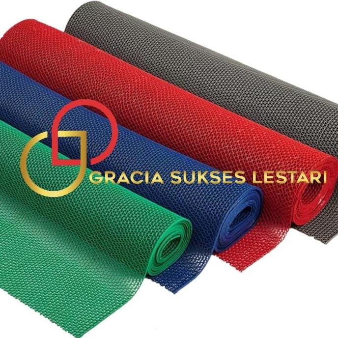 Keset Karpet Karet PVC Anti Slip Roll - Jaring