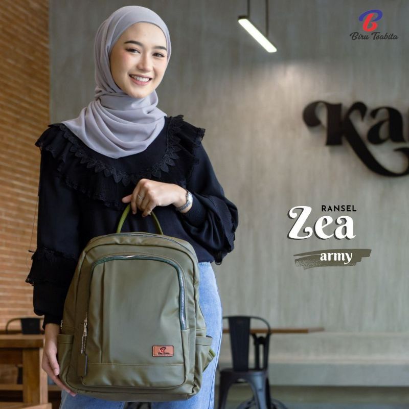 RANSEL ZEA BY BIRU TSABITA BAHAN CHOCOLY ANTI AIR WATERPROOF PREMIUM UKURAN JUMBO MUAT LAPTOP