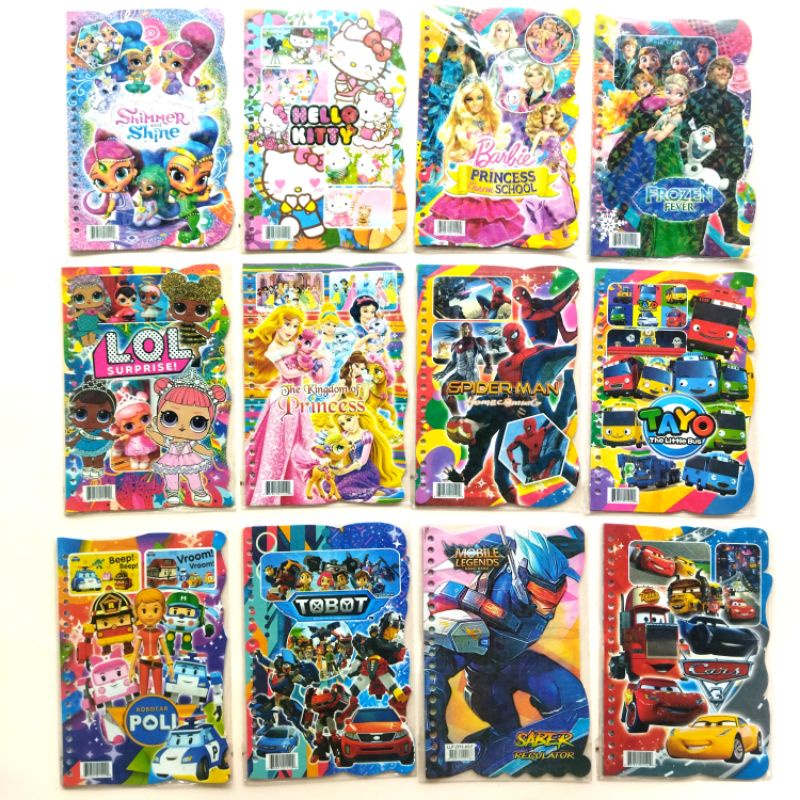

isi binder hologram karakter anak cowok cewek a5 loose leaf refill kertas binder kartun anak laki laki perempuan kertas lubang