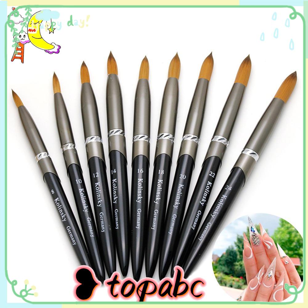 Top 1pc Brush Kuku Akrilik Aplikasi Nail Art Gagang Pelangi Cair Kokoh Dan Tahan Lama Untuk Serbuk Akrilik