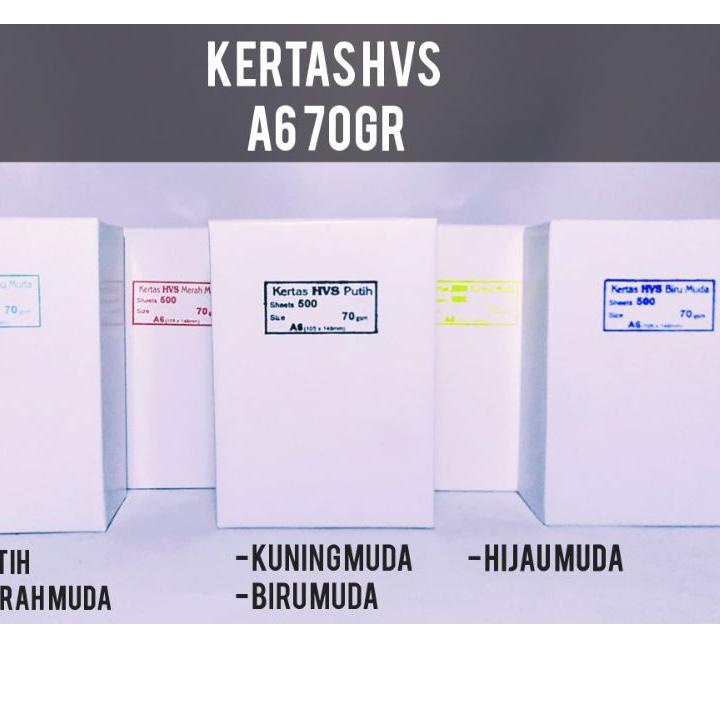 

[PRODUK YAROI] Kertas HVS A6 70 Gr Warna Putih / Merah muda / Hijau muda /Biru muda/Kuning Harga 1 Rim / Kertas Cetak Resi / Kertas Resi Online Shop QMY