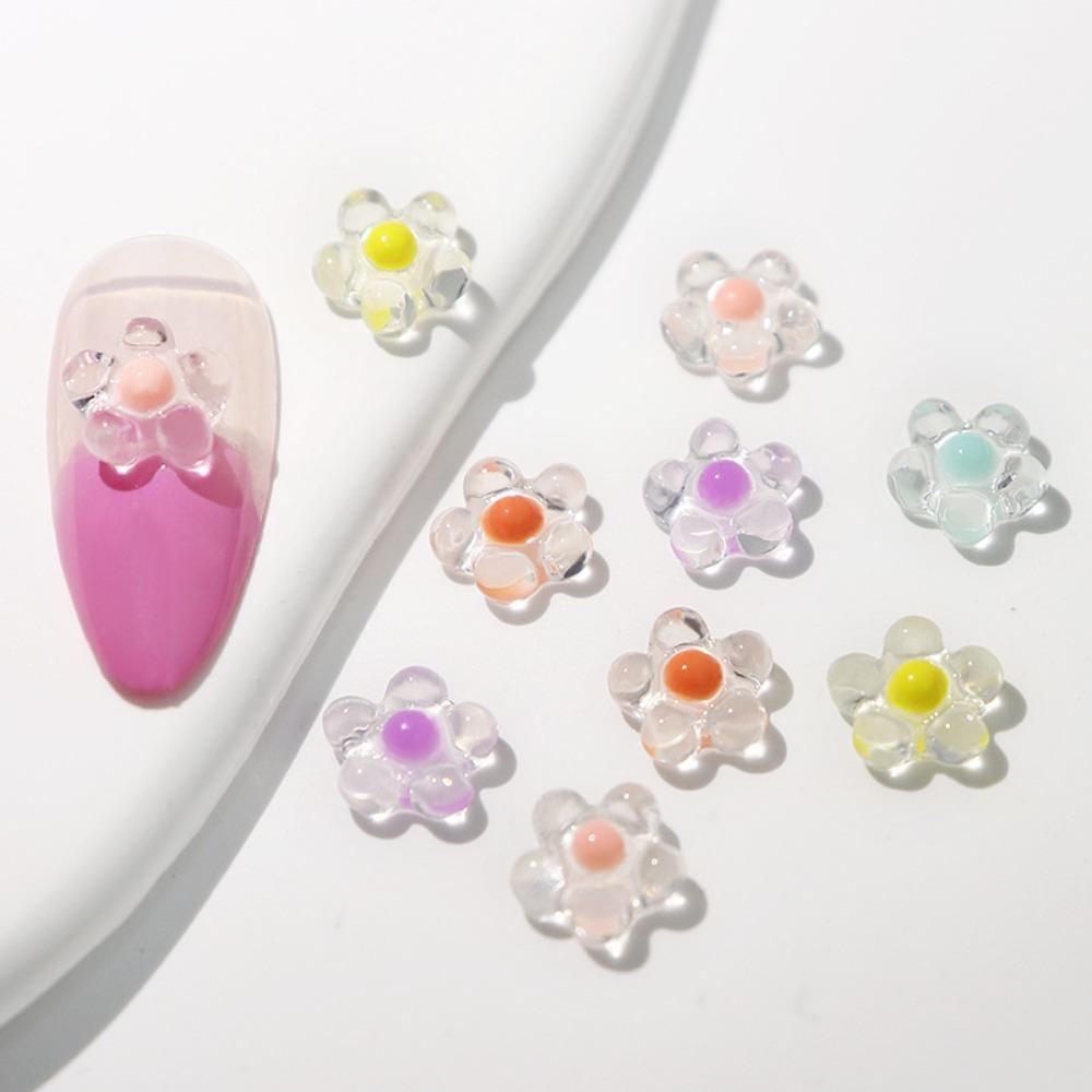 AUGUSTINA Agustina Bunga Dekorasi Kuku Wanita Warna-Warni Resin Fashion Manicure Aksesoris Hiasan Kuku 3D Nail Jewelry