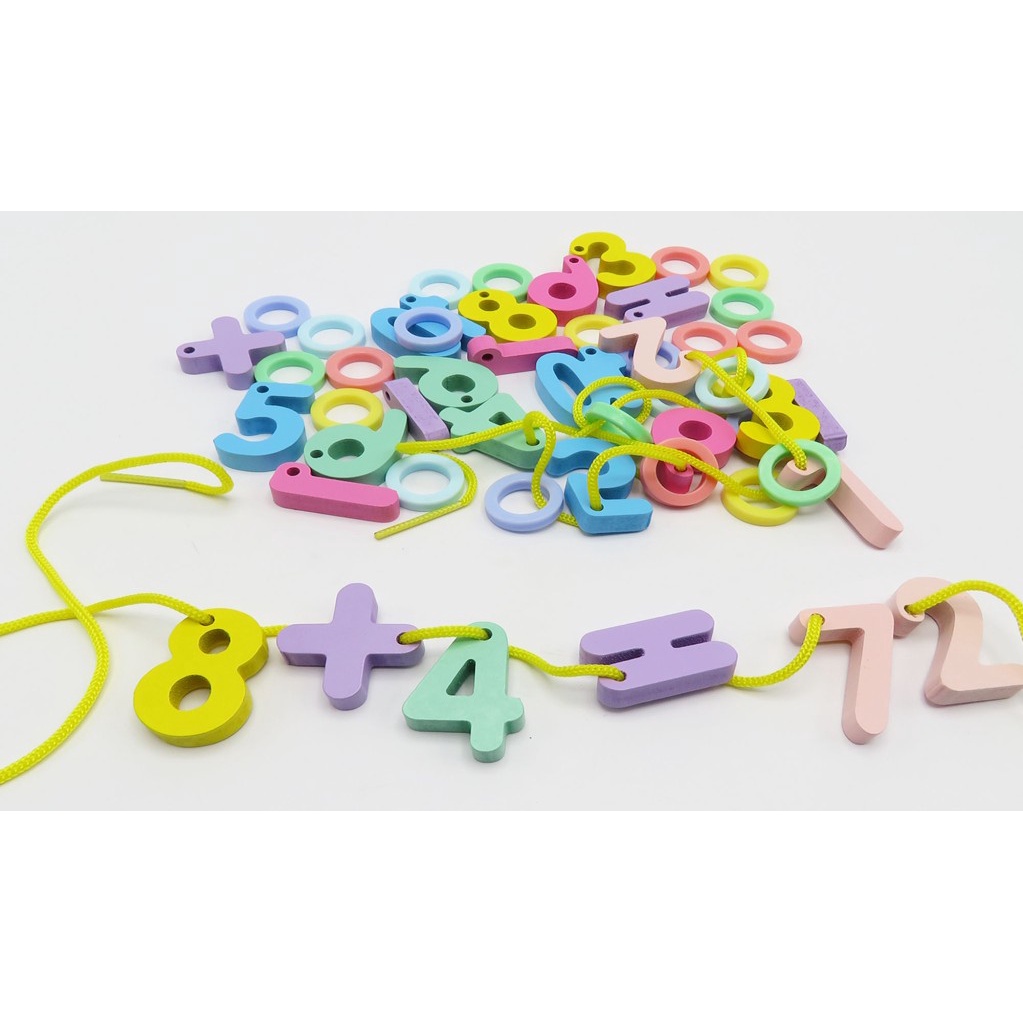 Meronce Digital Beaded Toys Meronce Angka Mainan Meronce Kayu Wooden Toys Mainan Kayu Montessori Sensory Play Mainan Montessori Anak