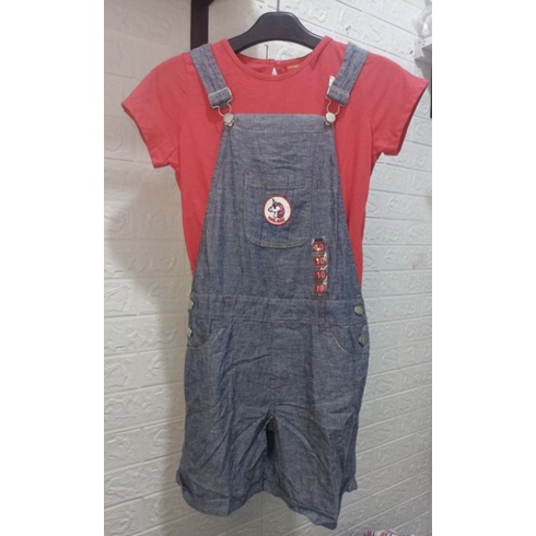 Set Overall Denim &amp; Overall Celana Cool Girl ( 4-16 Tahun )