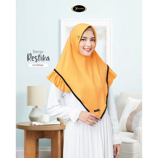 Yessana Jilbab Instan Kerudung Bergo Jersey Premium Restika Khimar Syari Jumbo Kudung Sport Menutup 