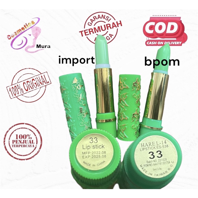 harga satuan -- Lipstik arab original pot hijau - hare lipstik