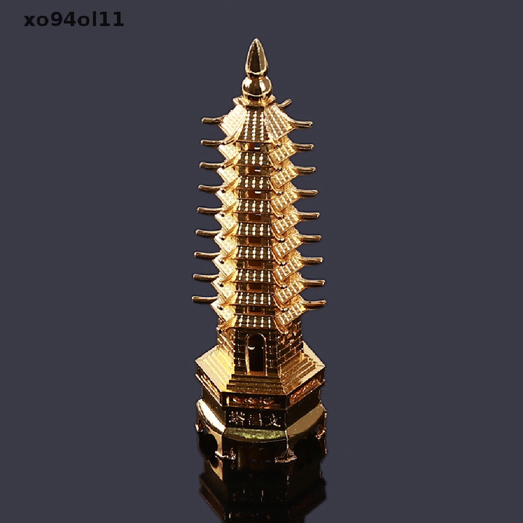 Xo Paduan Seng Feng Shui Pendidikan Tower Tingkat Wen Chang Pagoda Desktop Ornamen OL