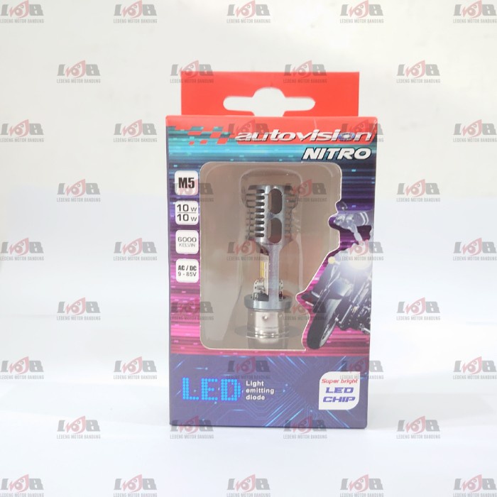 Autovision Headlamp LED H6 M5 10W AC DC Nitro Combo Lampu Sorot Depan