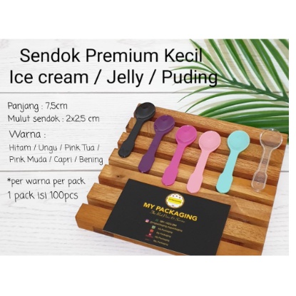 SENDOK ICE CREAM ISI 300 PCS / SENDOK JELLY / SENDOK PUDING WARNA / SENDOK KECIL