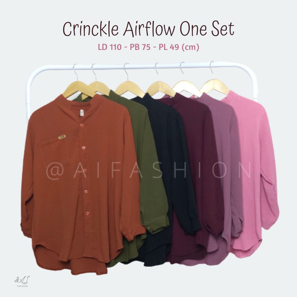 One Set Wanita Crinckle Airflow