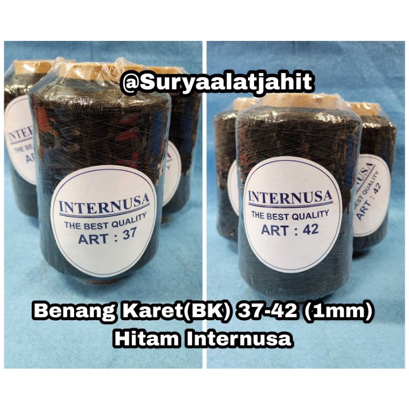 Benang Karet No.37-42/1mm Hitam Internusa =rp.25.000/1Rol