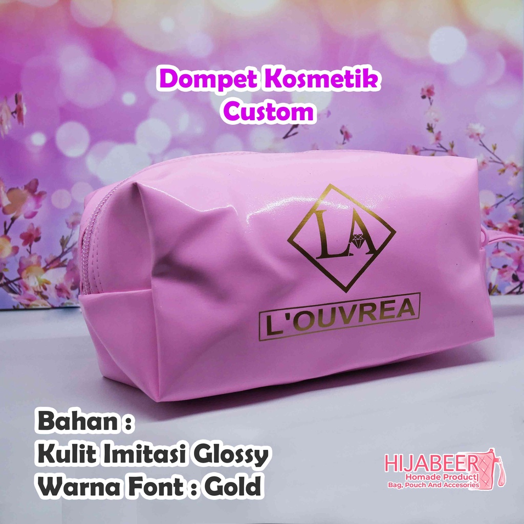 Pouch Souvenir Sablon / Pouch Kosmetik Custom Souvenir Free Sablon