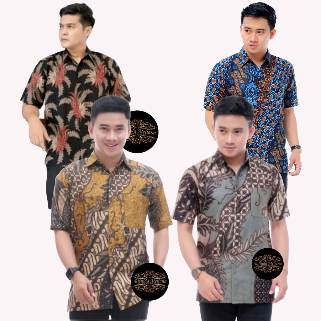 PROMO KEMEJA BATIK PRIA LENGAN PENDEK HEM BATIK TERBARU BATIK MURAH KHAS PEKALONGAN