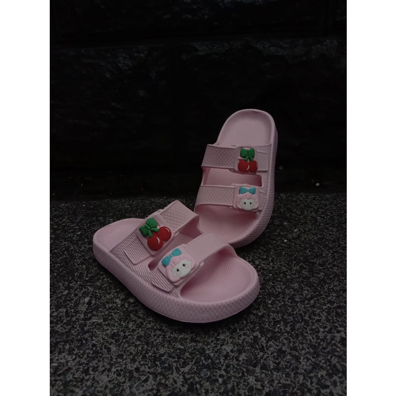 sandal slop anak perempuan remaja terbaru motif gesper model 391C 30-35