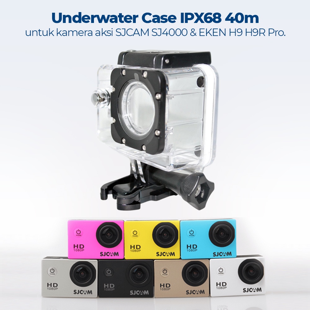 Underwater Case IPX68 40m SJCAM SJ4000 EKEN H9 Button Top - 3C