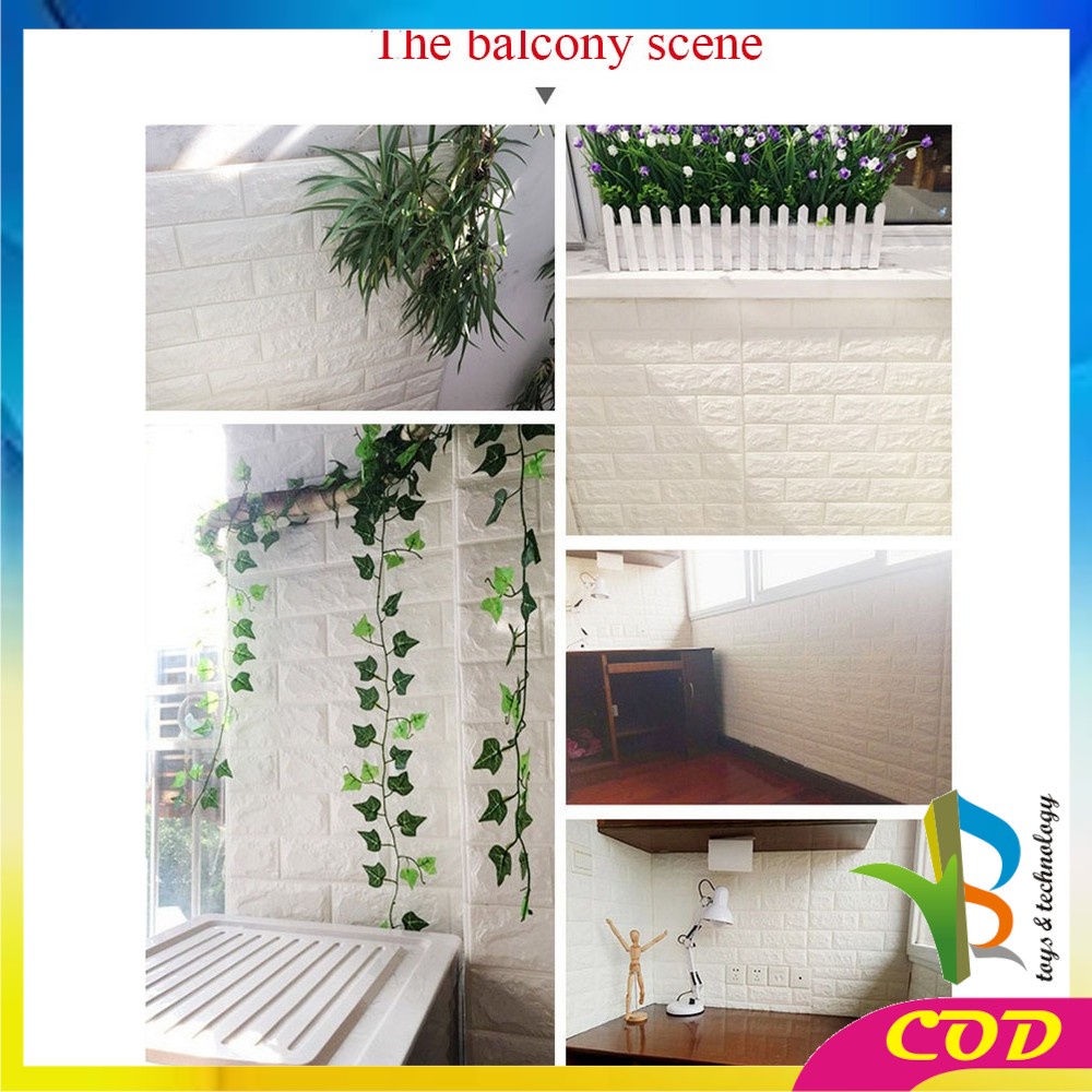 RB-C55-58 Wallpaper Dinding 3D Wall Sticker Foam Batu Bata Walpaper Dinding Murah WallSticker Kayu