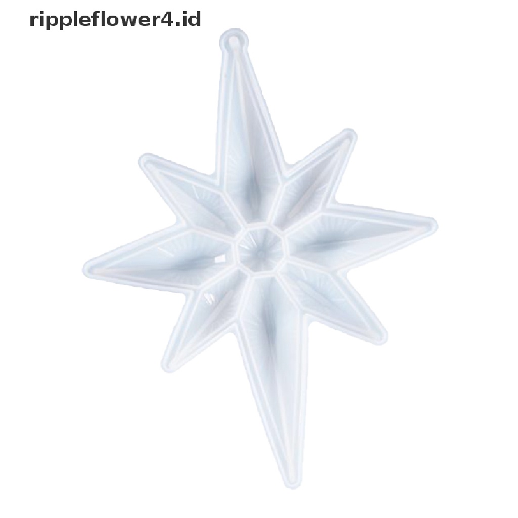 {rippleflower4.id} Cetakan Silikon Bintang Segi Delapan Dekorasi Natal Ornamen Membuat Cetakan Resin Epoxy~