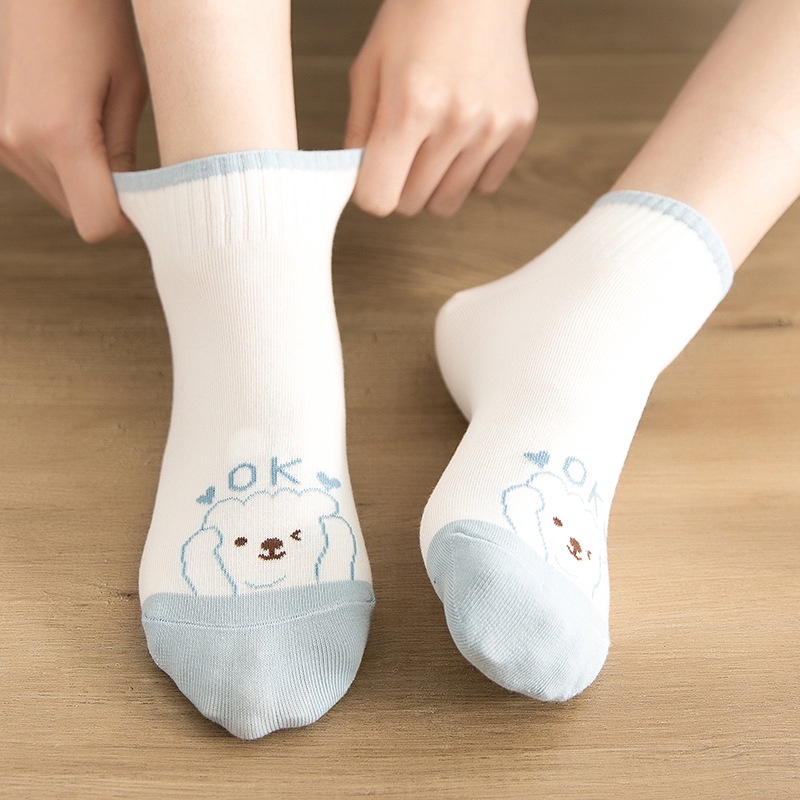 BEE - Kaos Kaki Pendek Semata Kaki Ankle Cute Short Socks / Kaus Kaki Motif Karakter Import SC 32