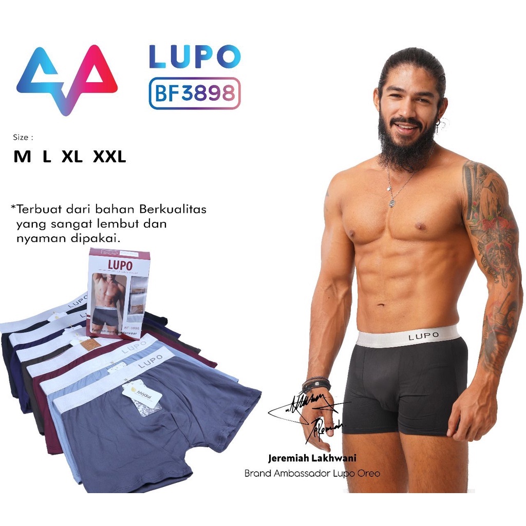 Boxer Pria Lupo | Mens Boxer 3 Pcs | Size M L XL XXL