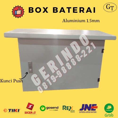 Box panel surya 60x40x25cm aluminium outdoor/ box aki / box baterai
