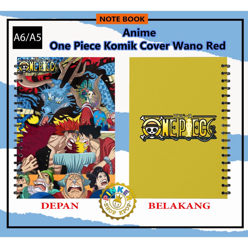 

(SP-017) Note/Notebook One Piece Komik Cover Wano Red A6/A5 Softcover Hardcover Spiral