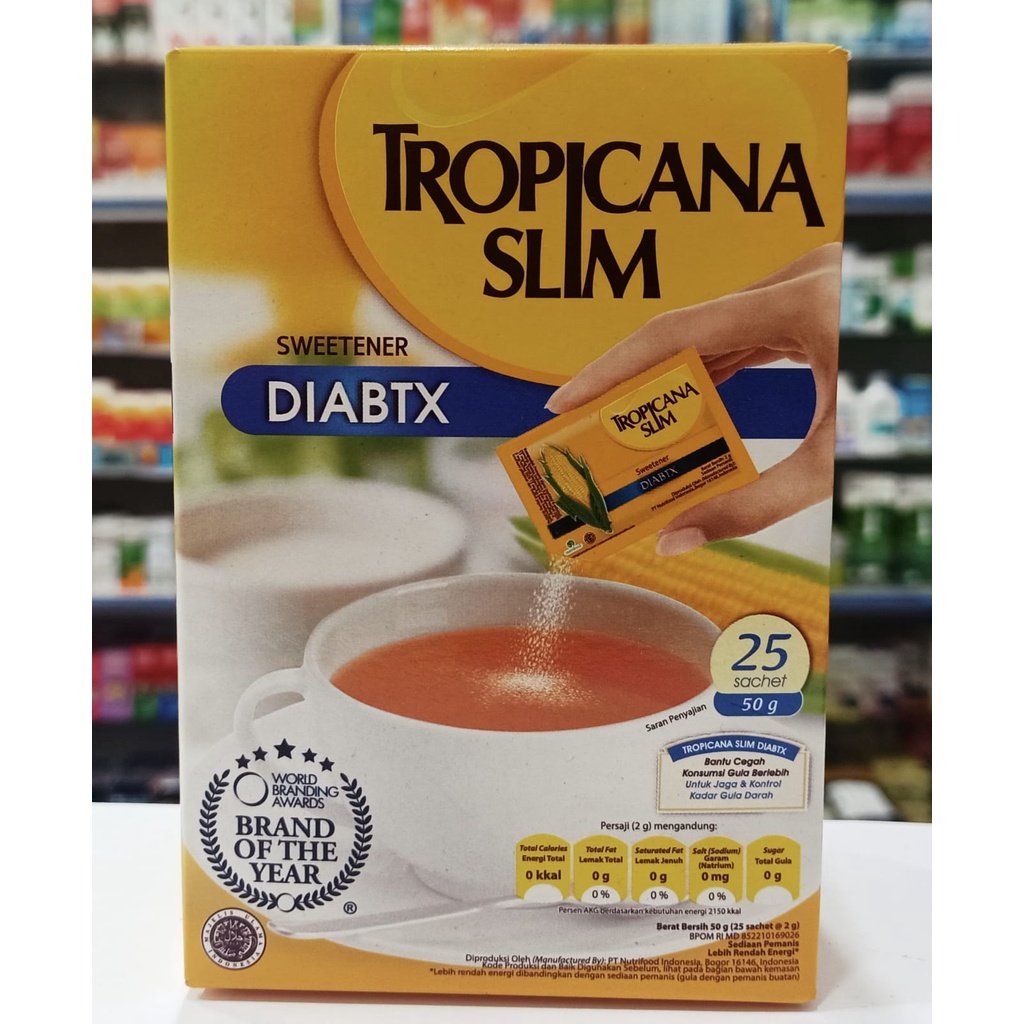 Tropicana Slim Sweetener Diabtx 25 Sachet Pemanis untuk Diabetes