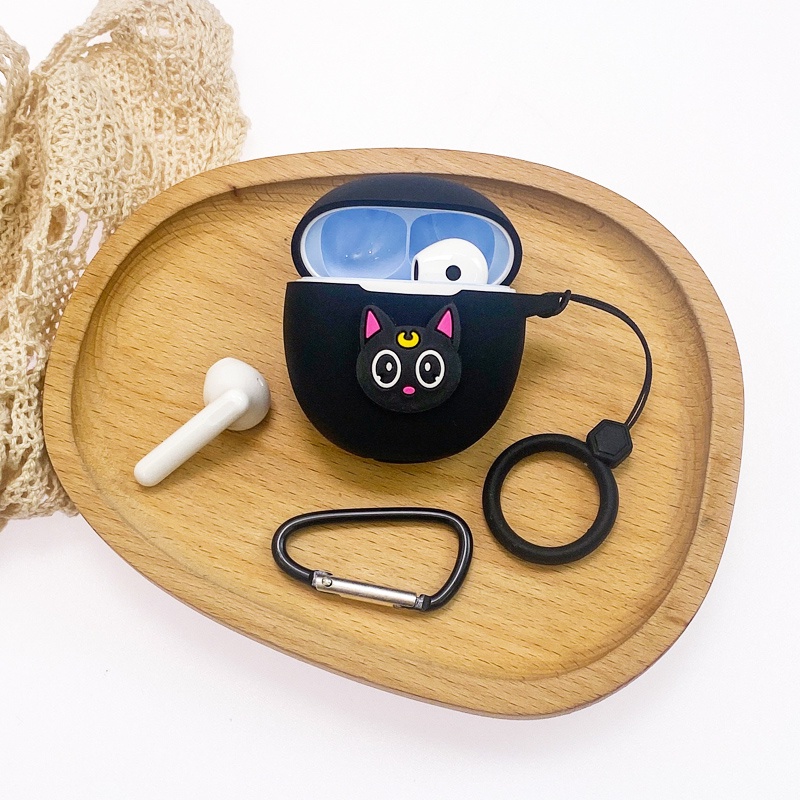 Case Earphone Kartun Untuk OPPO Enco R Silikon Nirkabel Bluetooth Headphone Cover Pelindung Dengan Kait