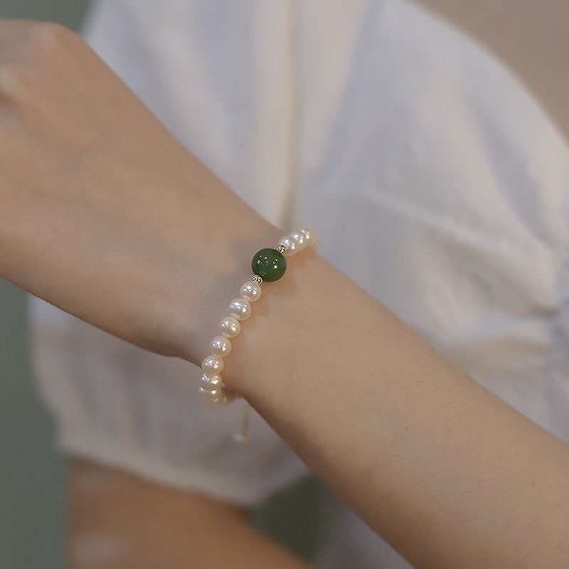 gelang mutiara hijau / gelang pearl giok / gelang korea