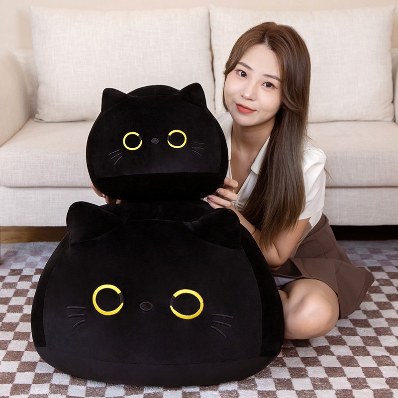 Cuddly Little Black Cat Plush Pendant Toy Fluffy Kitten Seperti Simulasi Nyata Animal Plush Toy Untuk Anak-Anak Melepaskan Tekanan