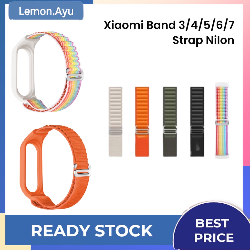 Nylon Strap  Xiomi Miband  3 4 5 6 7  Pengganti Tali Model Sproty