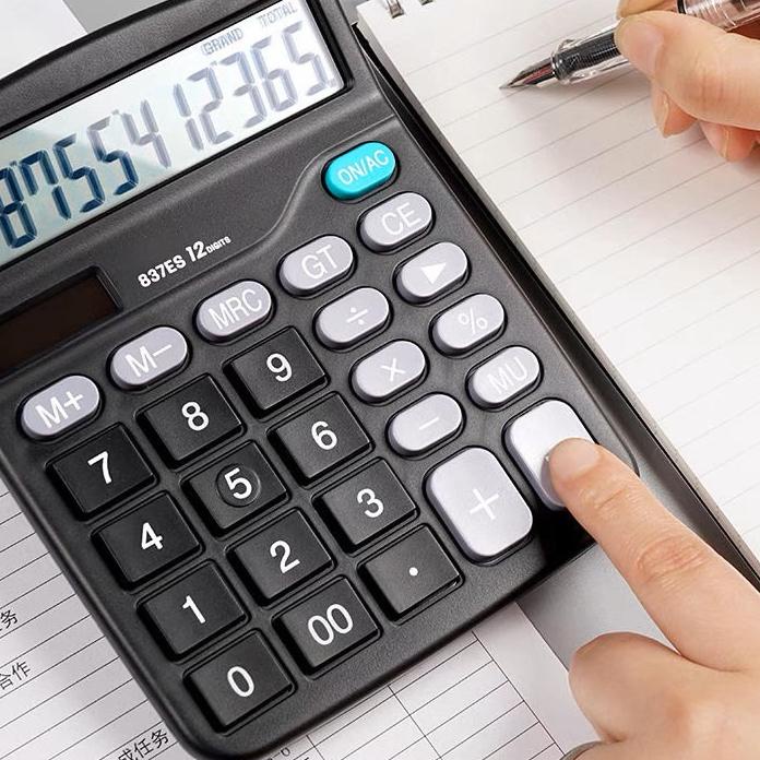 

3NY✢ Kalkulator FK-837B 12 Digit / Kalkulator Electronik / Kakulator Dagang Besar / Alat Hitung / Calculator Check FUKUTA Koleksi Terbaru