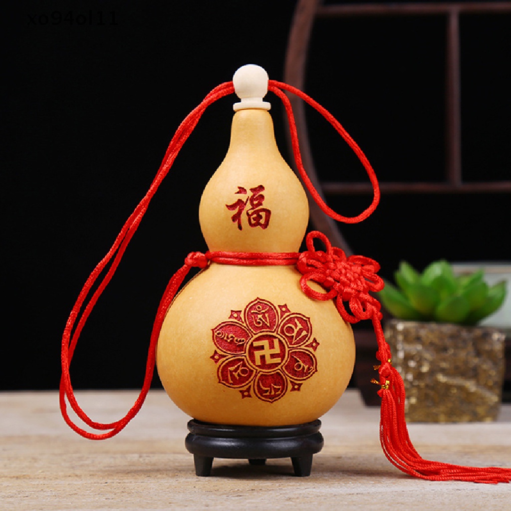 Xo 10-12 cm Labu Kerajinan Alami Kreatif Mengukir Pola Hiasan Gantung Feng Shui Tai Chi Yin Yang Buatan Tangan Feng Shui Hadiah Pindah Rumah Home Decor Props OL