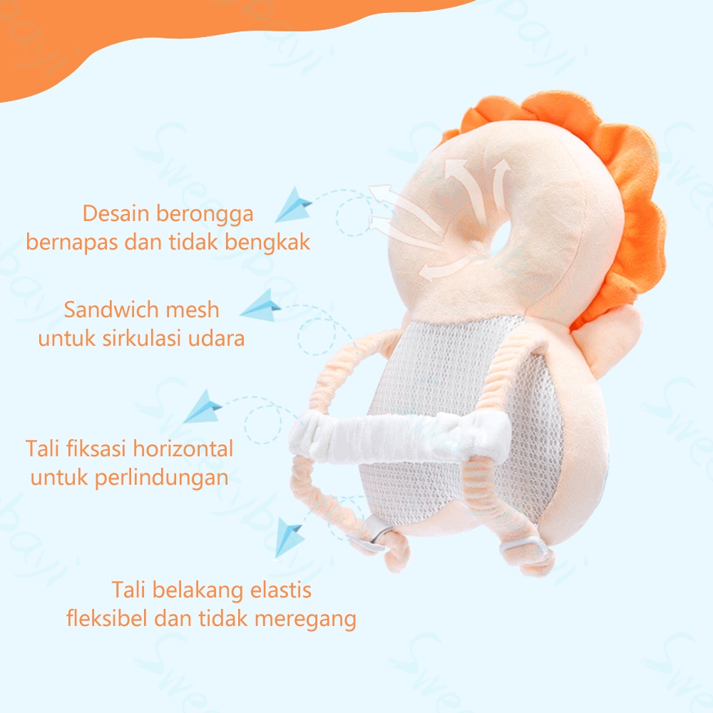 Sweetybayi Free Belt Bantal pelindung kepala bayi kartun Baby head protector ransel Bantal bayi