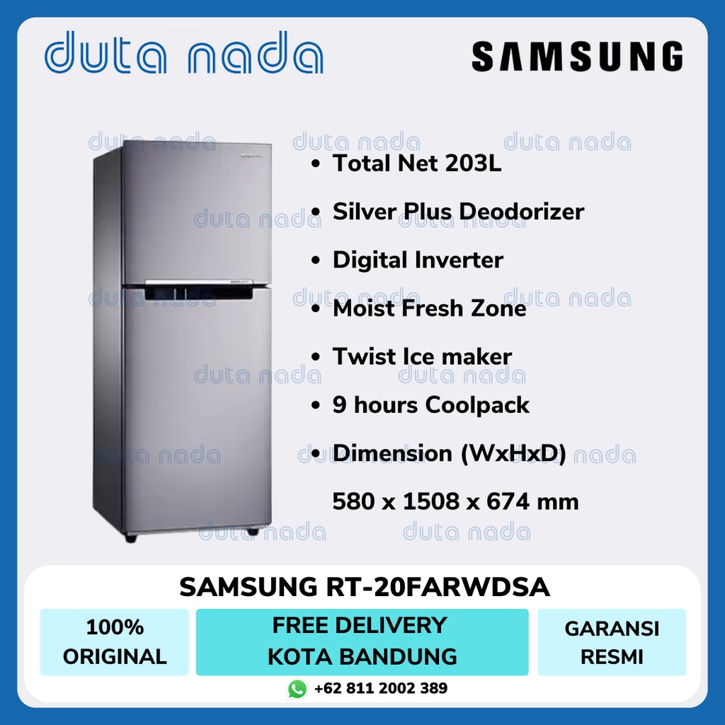 SAMSUNG Kulkas 2 Pintu RT20FARWDSA / RT-20FARWDSA