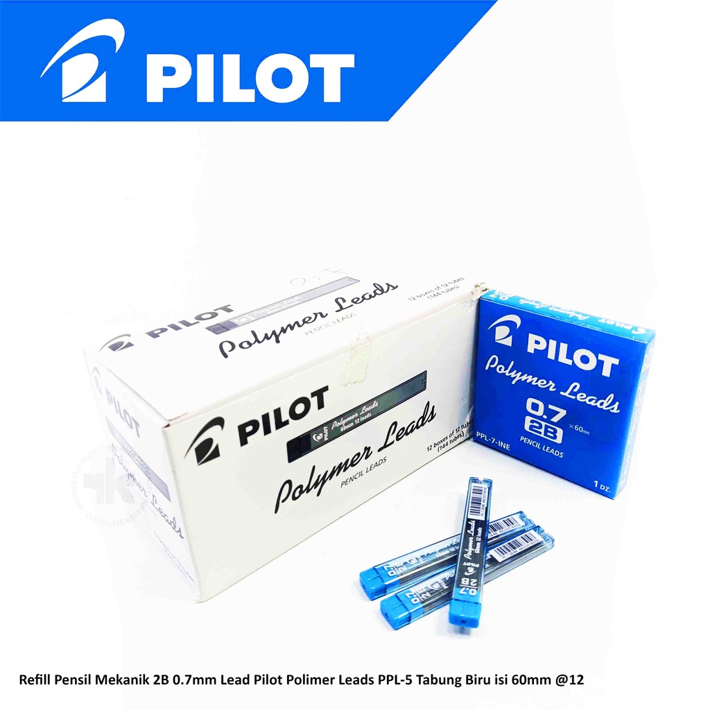 

Pilot Polimer Refill Pensil Mekanik Lead 2B 0.7mm PPL-7 (0.7 x 60mm x 12) Tabung Biru
