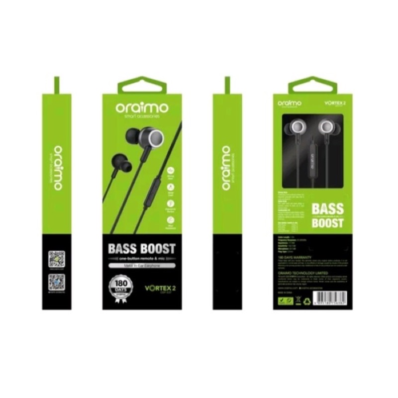 Headset HF Handsfree Earphone Oraimo OEP-E37 Vortex2 Super Megabass