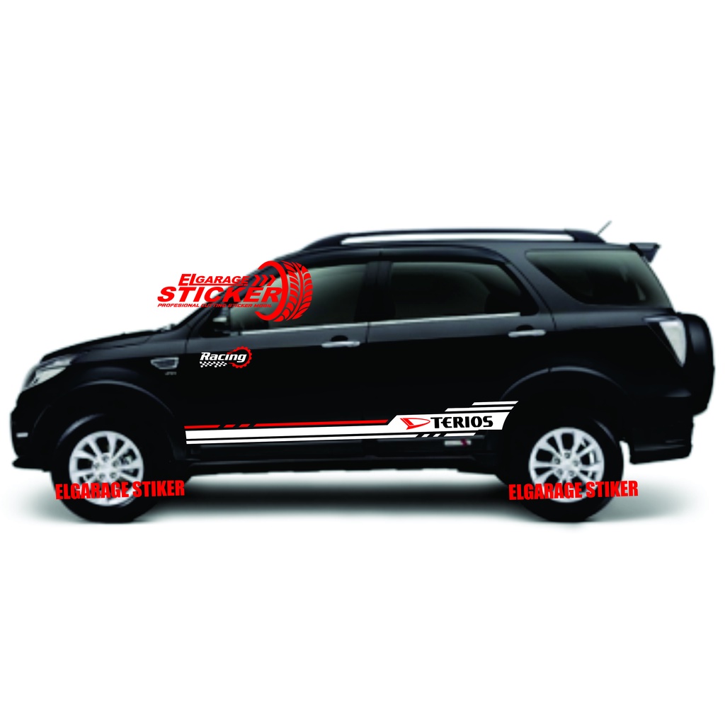 Stiker mobil terios stiker list mobil terios cutting stiker striping body terios rush